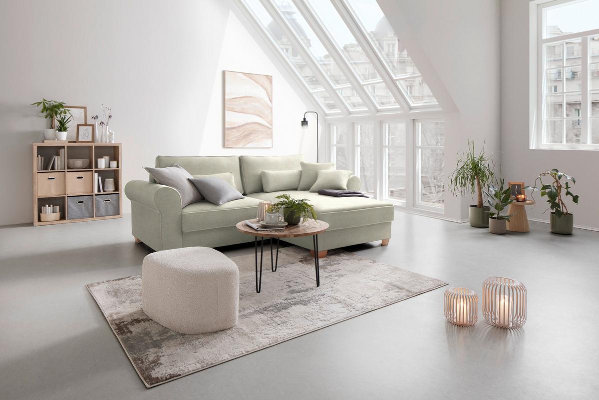 Wohnlandschaft Angelo Hellgrau - Taupe, Modern, Holz/Holzwerkstoff (255/185cm) - Mömax