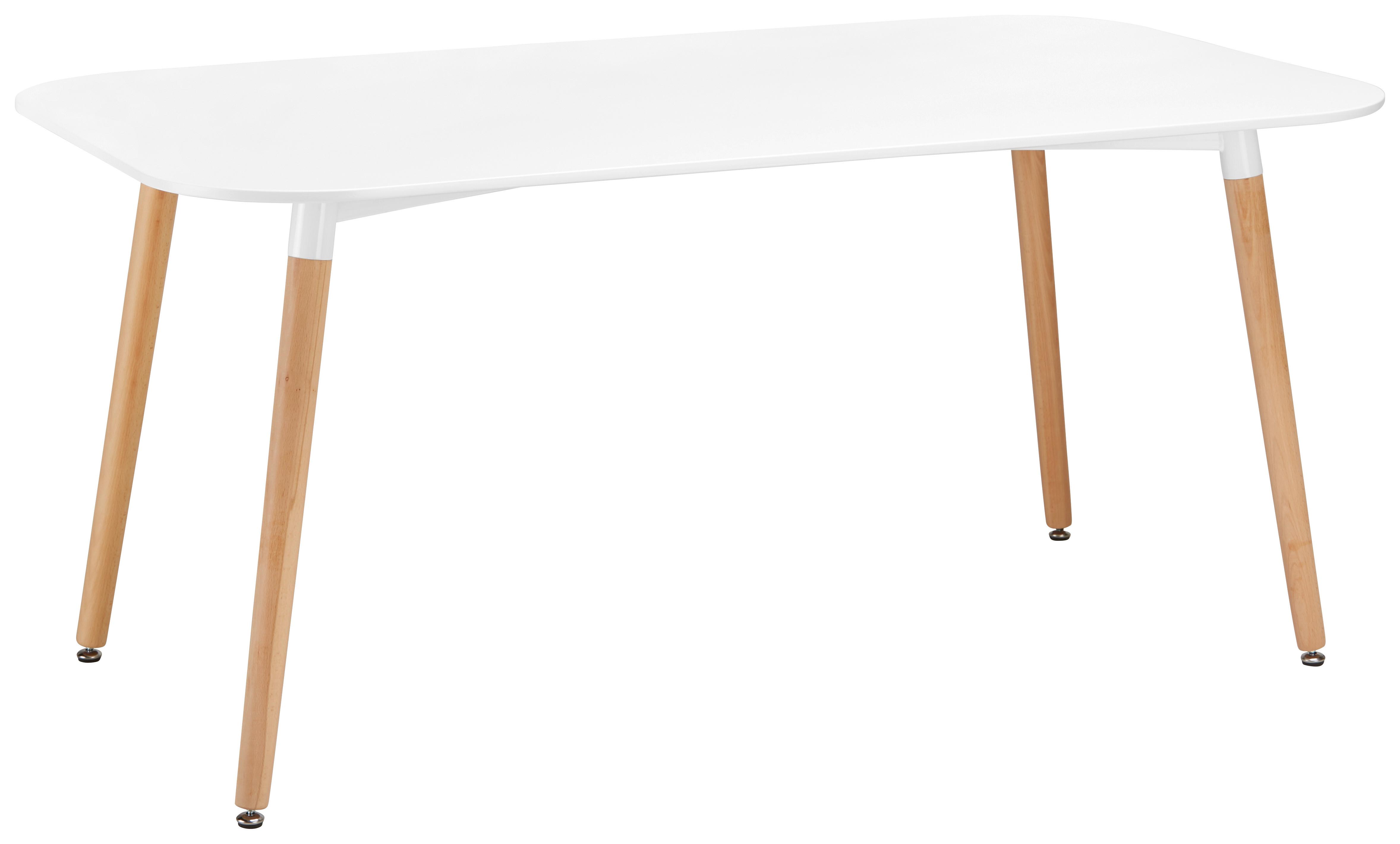 Esstisch Anuk Weiß MDF ca. 160x90 cm - Buchefarben/Weiß, MODERN, Holz/Holzwerkstoff (160/90/75cm) - Bessagi Home