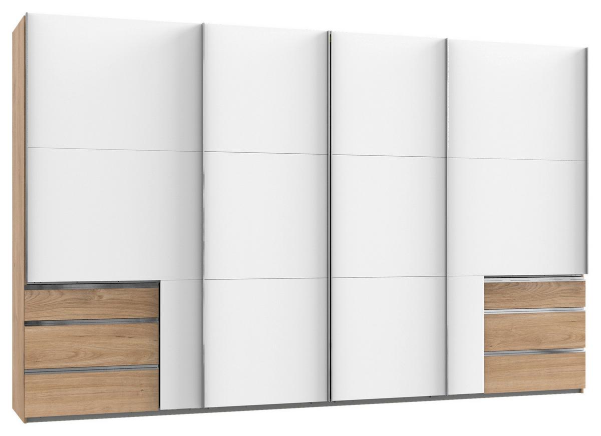 Ormar S Kliznim Vratima Level 36a - bijela/boje hrasta, Basics, drvni materijal/metal (350,00/216,00/65,00cm) - Modern Living