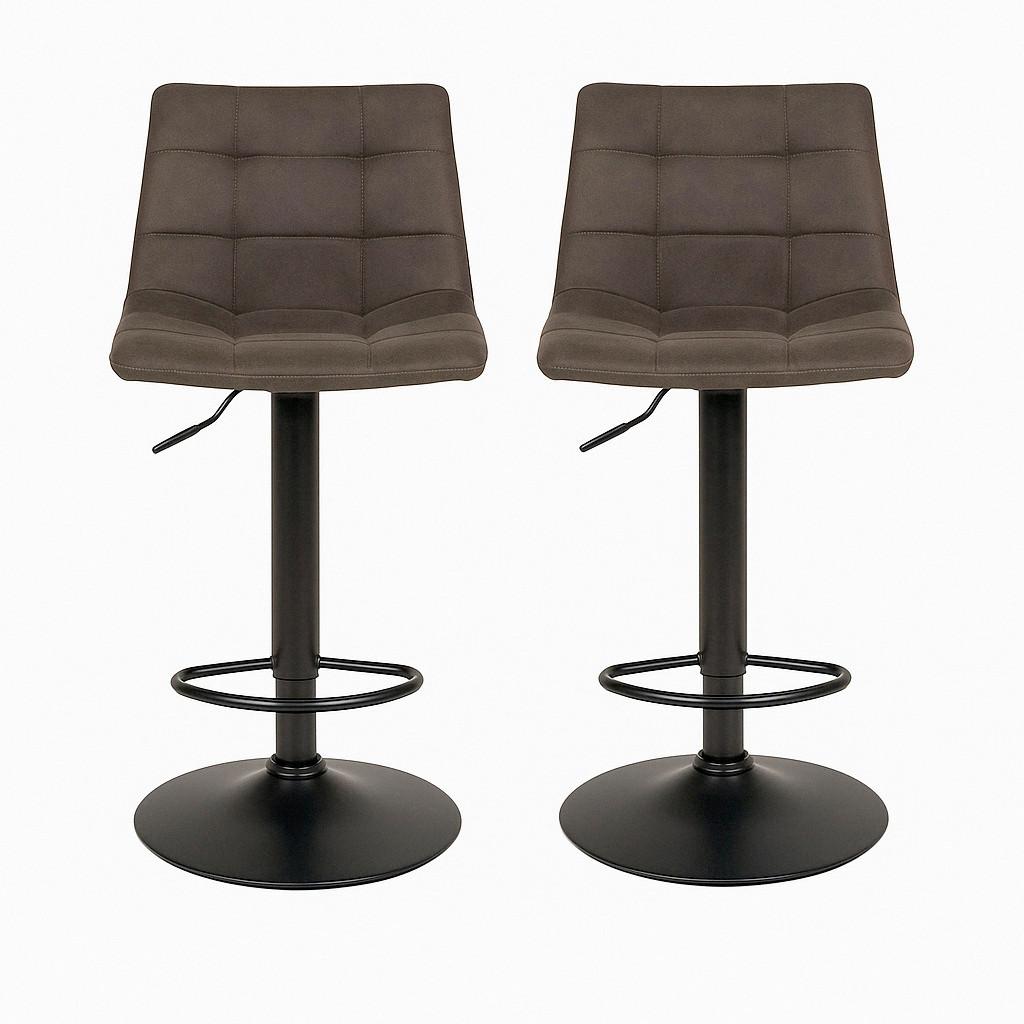 Barhocker-Set Middelfart 2er-Set Dunkelgrau/Schwarz - Dunkelgrau/Schwarz, MODERN, Textil/Metall (43/88-108/45cm) - MID.YOU