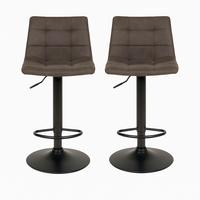 Barhocker-Set Middelfart 2er-Set Dunkelgrau/Schwarz - Dunkelgrau/Schwarz, MODERN, Textil/Metall (43/88-108/45cm) - MID.YOU