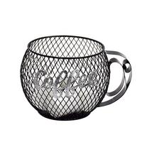 Kávékapszula Tartó Coffee - fekete, Modern, fém (18,5/14/10,5cm)