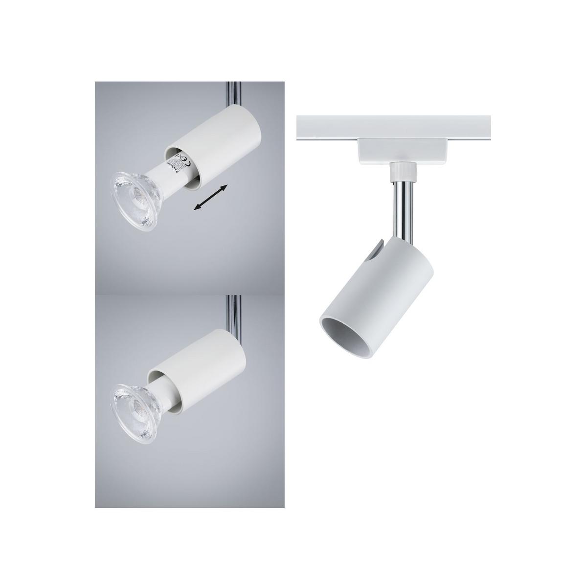 Schienensystem-Strahler Spot Pure I in Weiß max. 10 Watt - Weiß, Design, Metall (5,8/11/6,6cm) - Paulmann