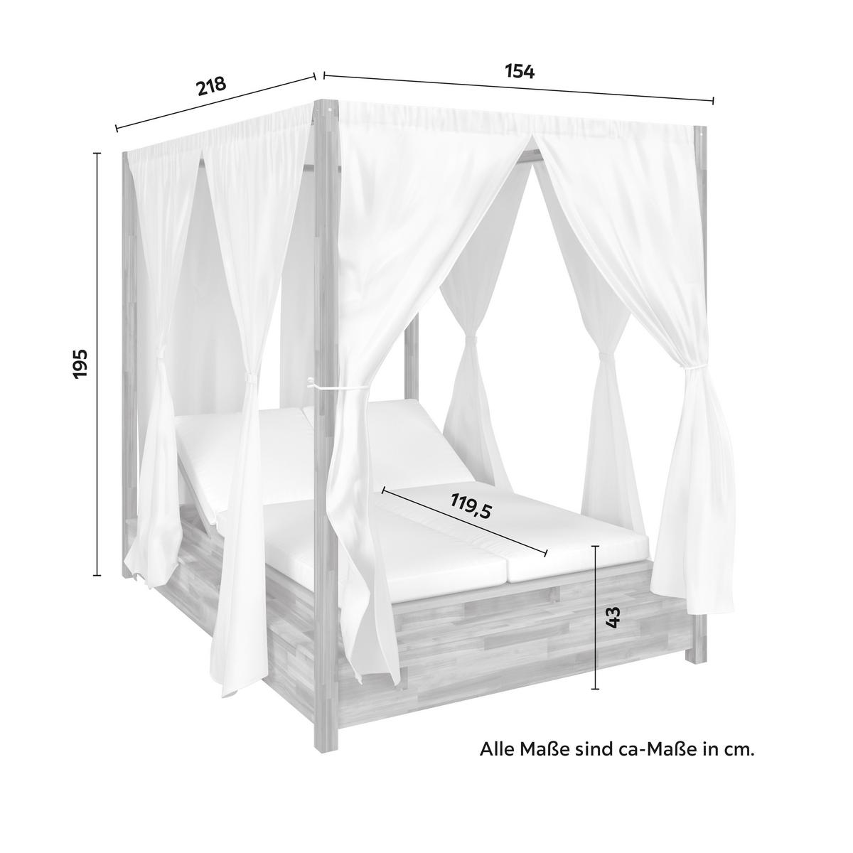 Ležaljka Marta - svijetlo siva, Moderno, drvo/tekstil (154/195/218cm) - Bessagi Garden