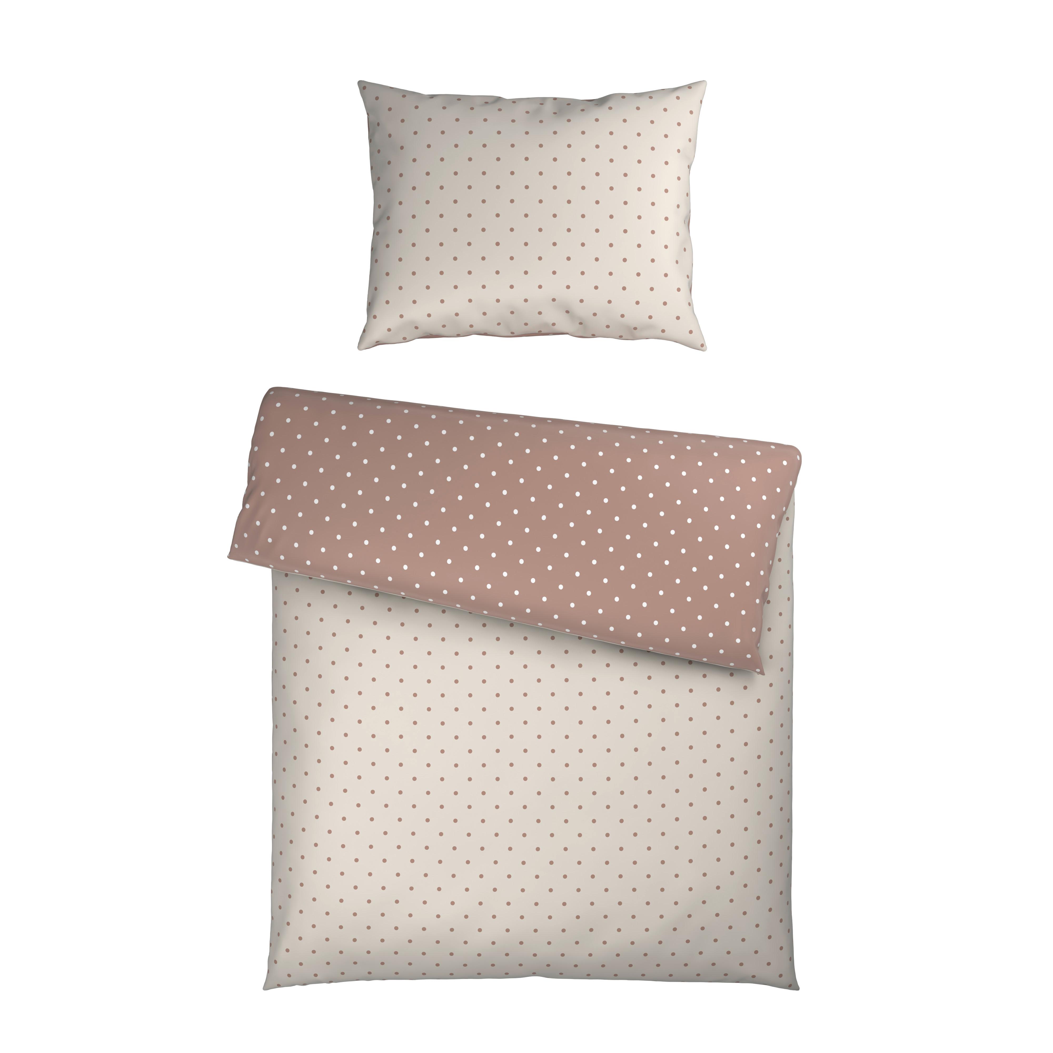 BETTWÄSCHESET DOTS - Taupe/Creme, Modern, Textil (160/210cm) - Mömax