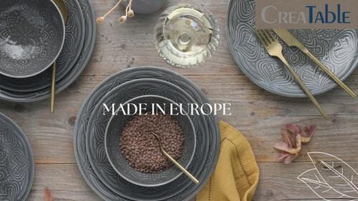 Tafelservice Orient Mandala Dunkelgrau, 12-teilig - Dunkelgrau, Trend, Keramik - Creatable
