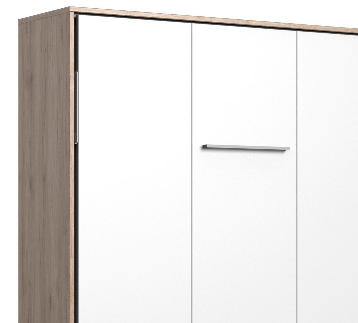 Klappbett Juist ca. 120x200 cm Weiß/Eiche - Eichefarben/Weiß, KONVENTIONELL, Holz/Holzwerkstoff (120/200cm) - MID.YOU