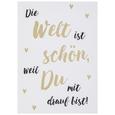 Postkarte Die Welt ist schön - Goldfarben/Schwarz, MODERN, Papier (10,5/14,8cm) Postkarte Die Welt ist schön - Goldfarben/Schwarz, MODERN, Papier (10,5/14,8cm)
