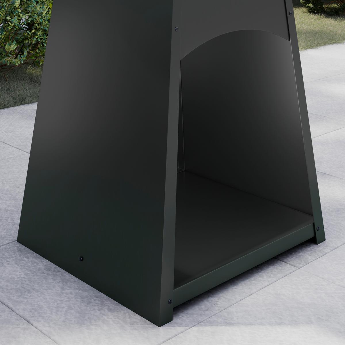 Holzkohlegrill Säule 1 Schwarz - Schwarz, MODERN, Metall (67/67/85cm) - Mömax