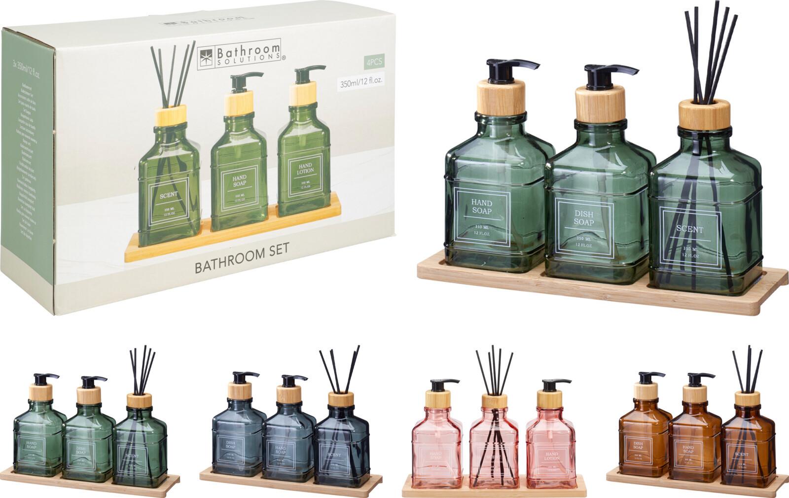 Set de baie 4/1 Pump - Modern, sticlă (7/13cm)