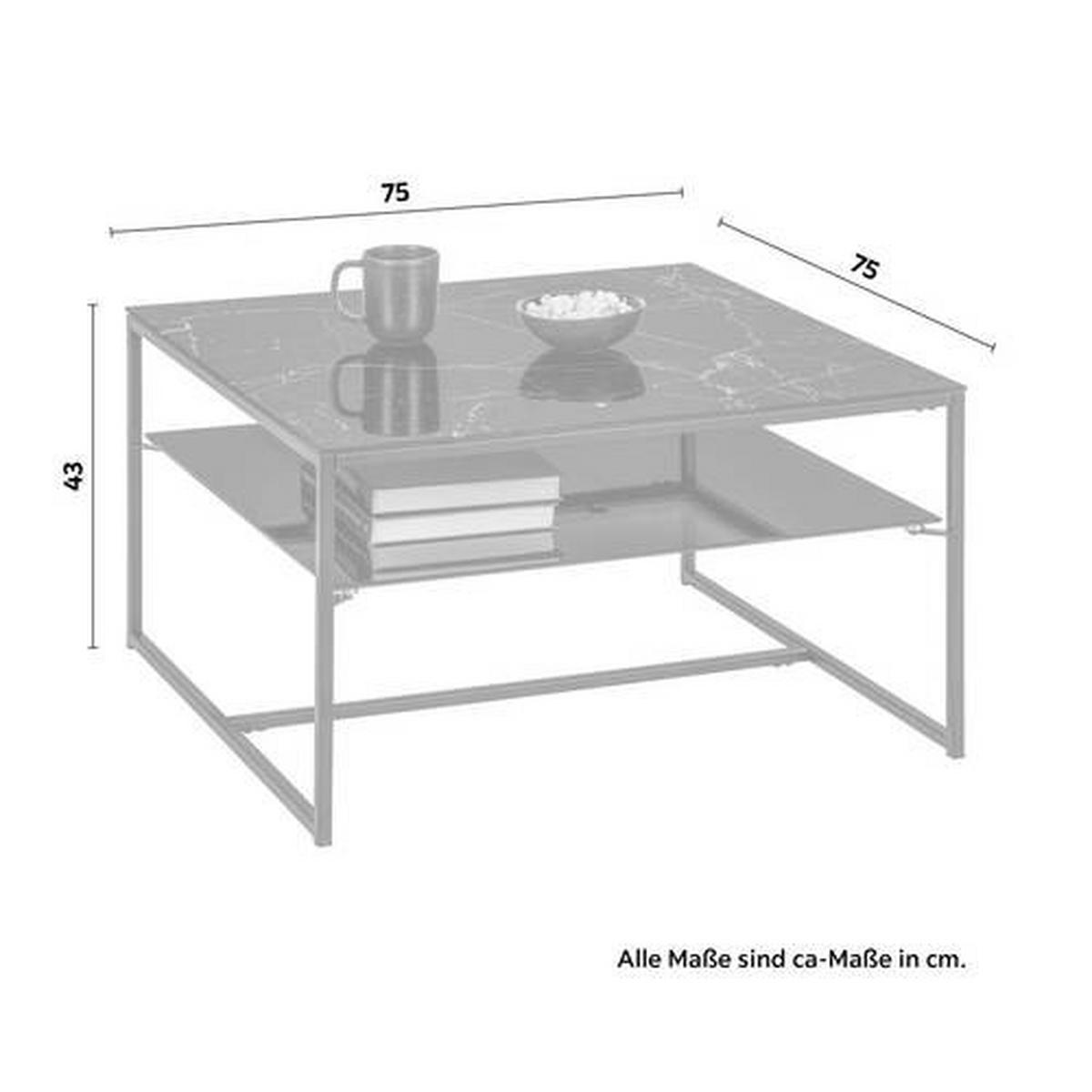 Couchtisch in Schwarz - Schwarz, Modern, Glas/Metall (75/43/75cm) - Mömax