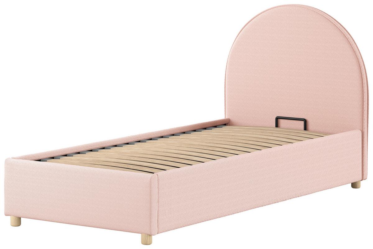 Kinder-/Juniorbett MOON Rosa ca. 90x200 cm Bouclé - Naturfarben/Rosa, ROMANTIK / LANDHAUS, Holz/Textil (90/200cm) - Vipack