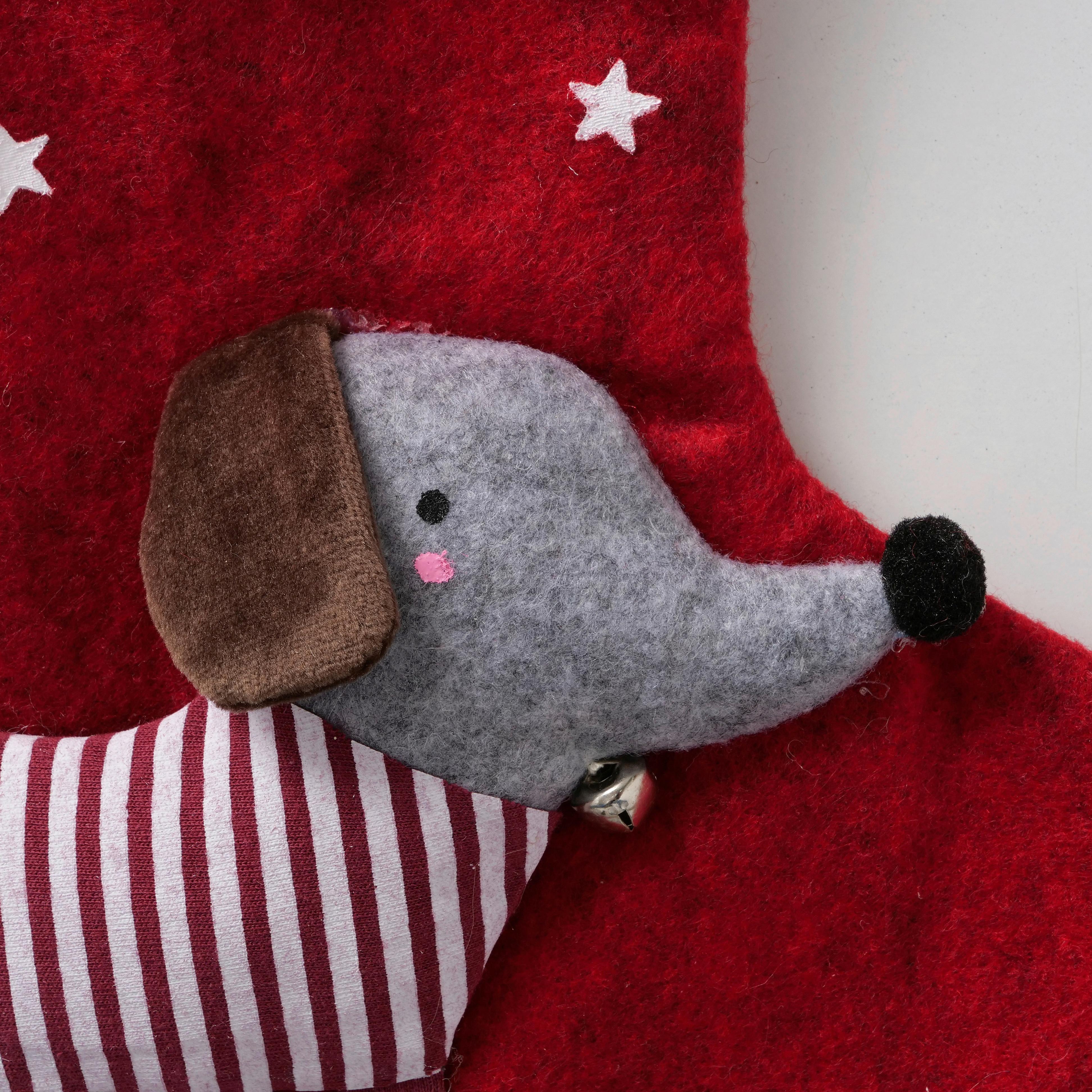Pungă pentru cadou Barney I - roșu, Konventionell, textil (13/18cm) - Modern Living