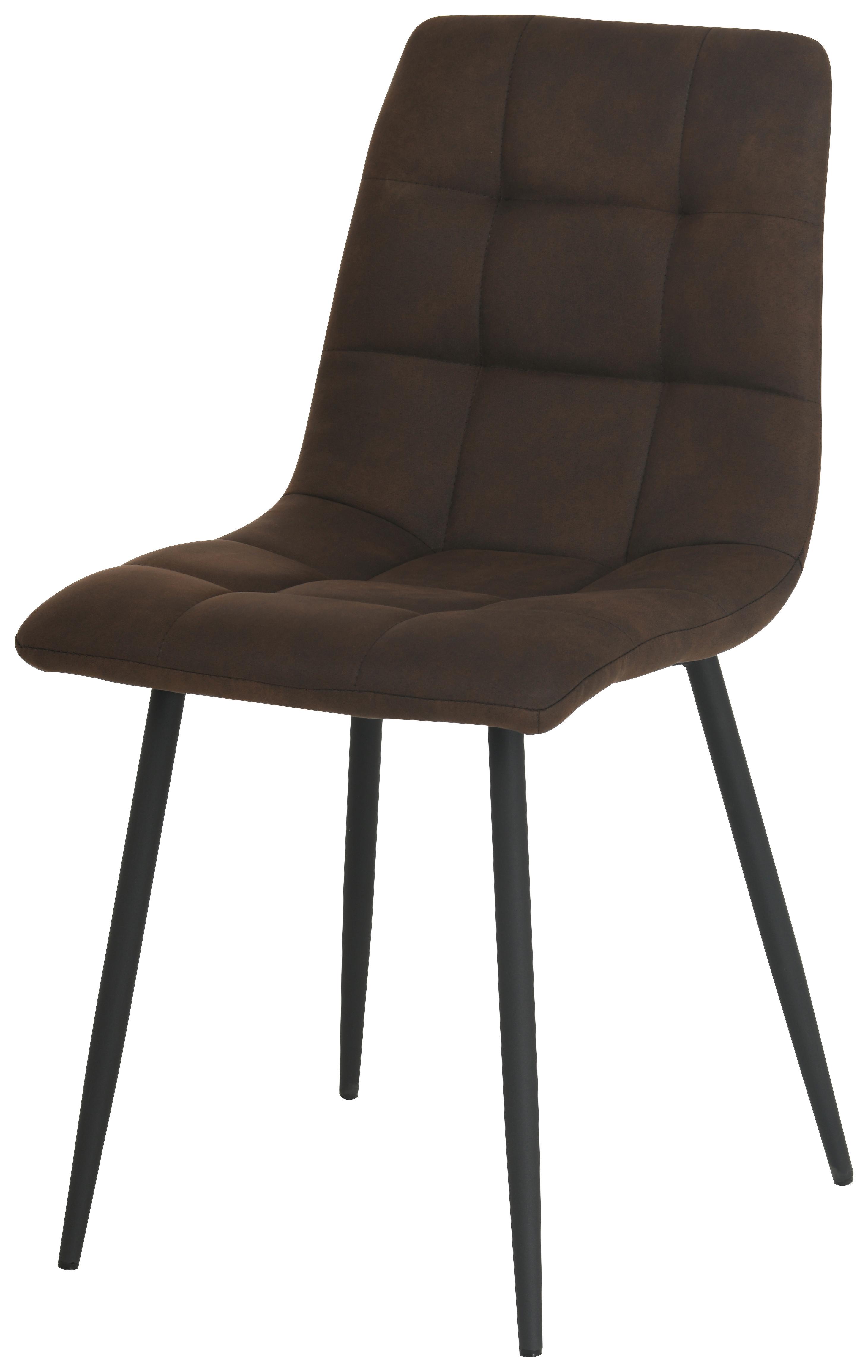 Četveronožna Stolica Zürs - smeđa/crna, Konventionell, drvo/metal (45/88cm)