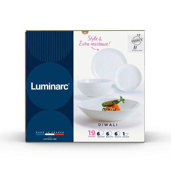 Tányérkészlet Diwali - fehér, Konventionell, Üveg