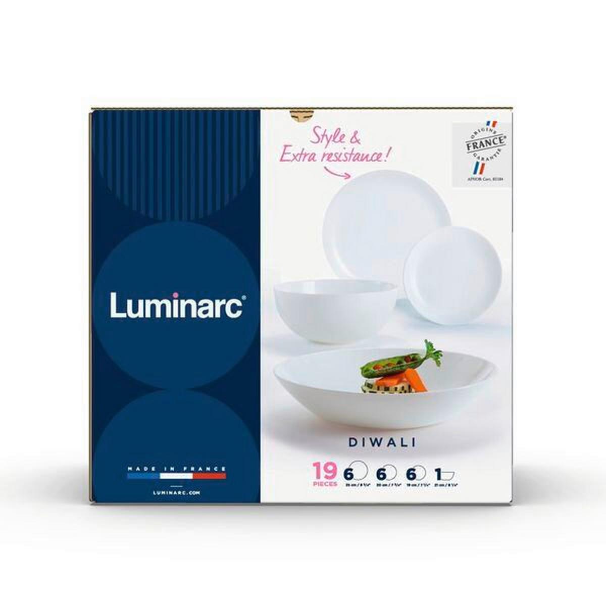 Tányérkészlet Diwali - fehér, Konventionell, Üveg