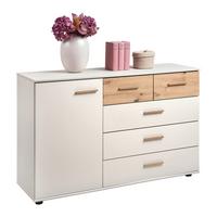 Kommode Lumio Kaschmir/Eiche Artisan - Kaschmir/Schwarz, KONVENTIONELL, Holzwerkstoff/Kunststoff (130/83/41cm) - Mömax