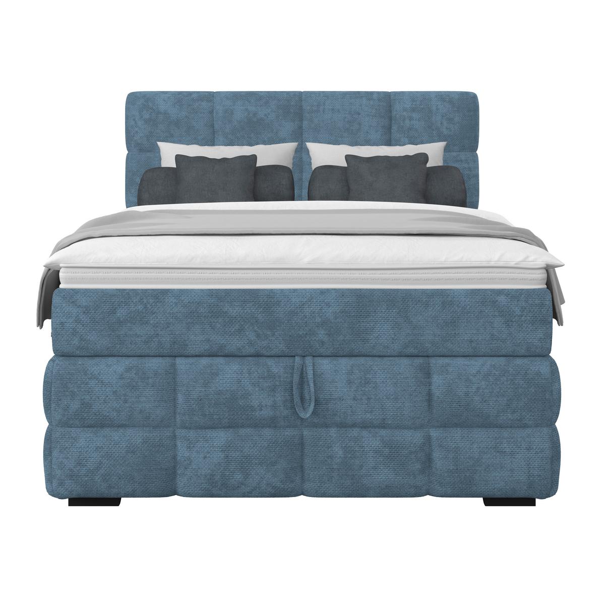 PAT BOX VEGA - albastru/alb, Trend, lemn/textil (120/200cm) - Modern Living