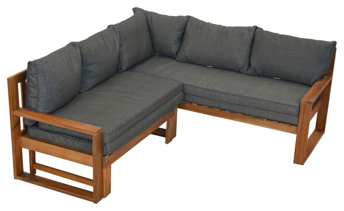 Lounge Garnitura Merida, Masivno - siva/naravne barve, Moderno, les (182/166/62,5cm) - Gardenson