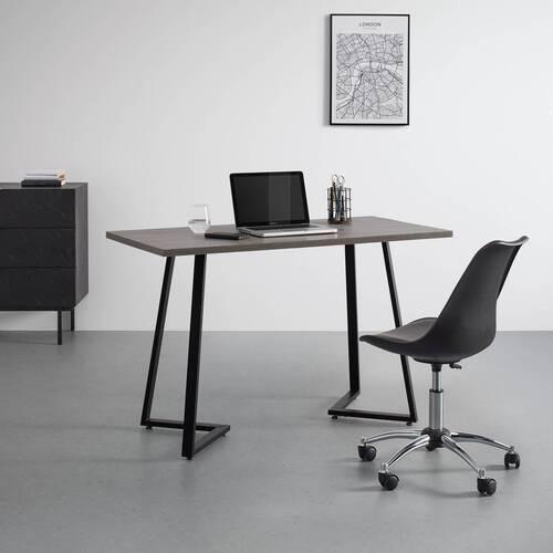Schreibtisch Carolina Walnussfarben MDF ca.120x60 cm - Walnussfarben/Schwarz, MODERN, Metall (120/60/75cm) - Bessagi Home