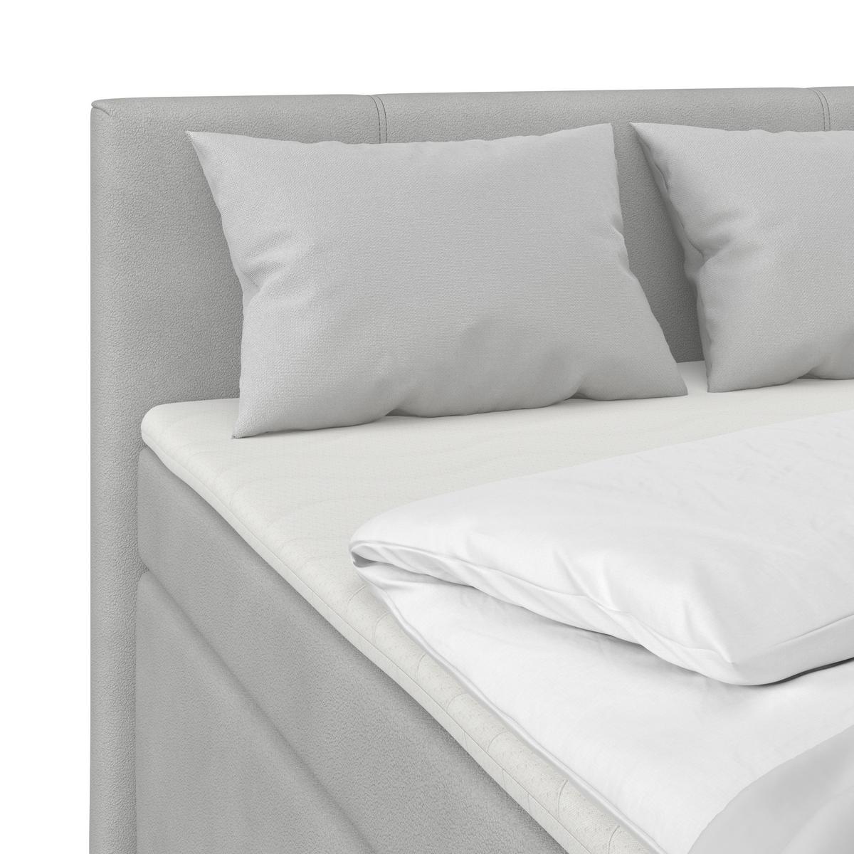 Boxspring Krevet Mira - srebrne boje/boje škriljevca, Konvencionalno, drvo/tekstil (120/200cm) - Best Price