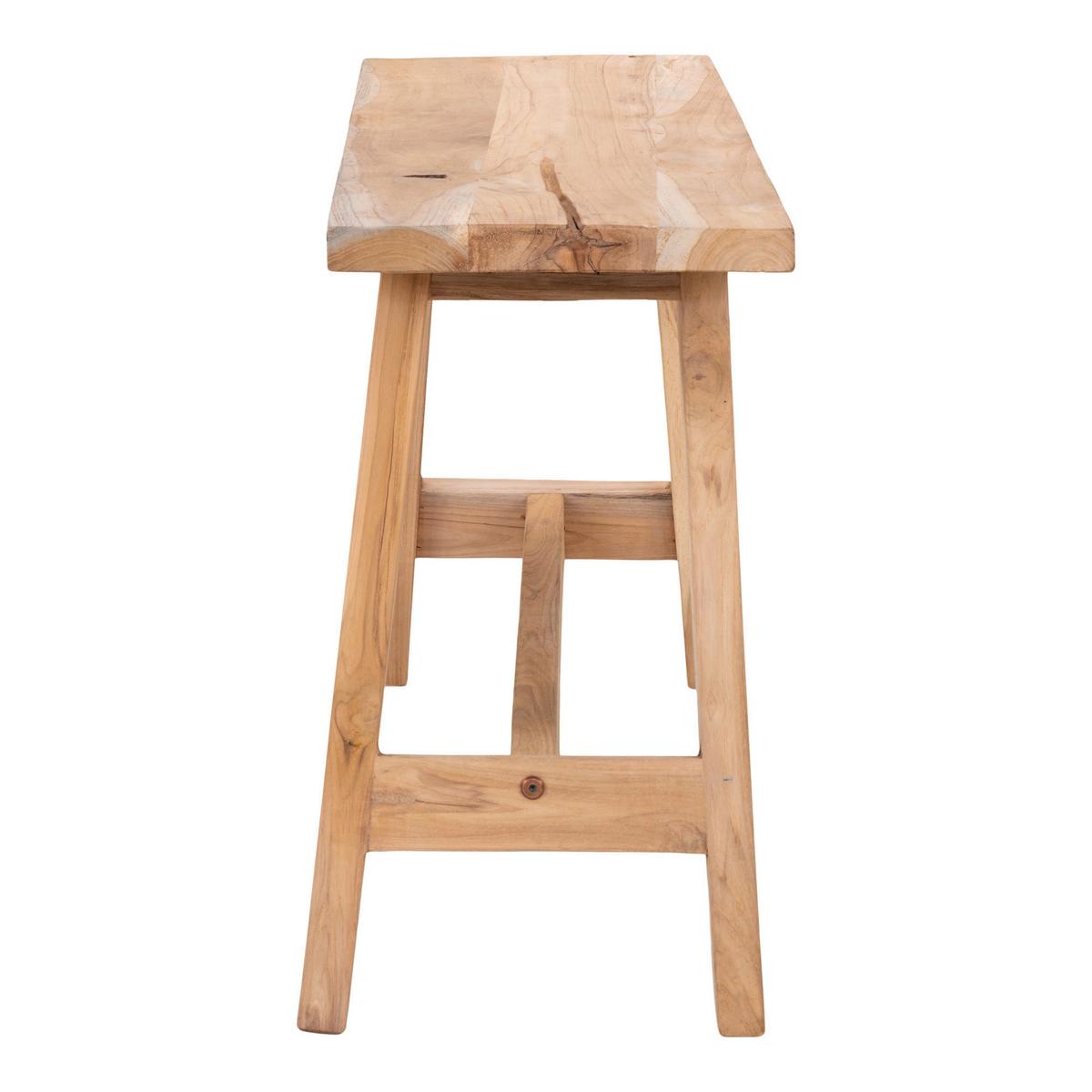 Hockerbank Barcelona Echtholz - Teakfarben, Basics, Holz (90/45/25cm) - MID.YOU