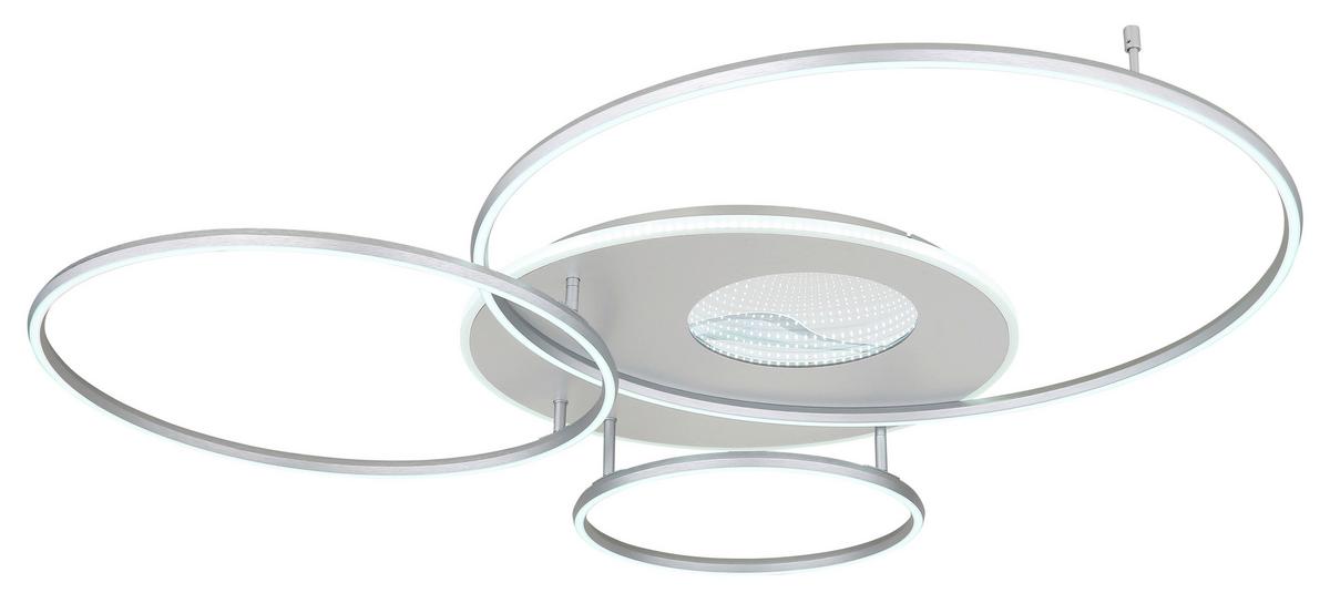 LAMPA SUFITOWA LED 48466-70A INVERTINA - kolor srebrny/biały, Design, tworzywo sztuczne/metal (126,4/105,3/13cm) - Globo