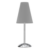 Tischleuchte Richard Grigio Grau/Chrom max. 22 Watt - Chromfarben/Grau, KONVENTIONELL, Textil/Metall (20/54cm)
