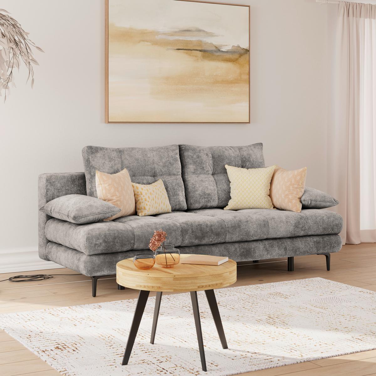 Trosjed Perla - siva/crna, Konvencionalno, tekstil/metal (203/94/96cm)