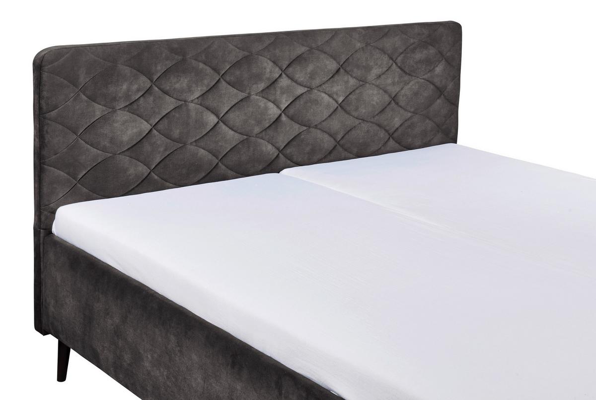 Polsterbett Mario A ca. 180x200 cm Dunkelgrau - Dunkelgrau, Basics, Holz/Holzwerkstoff (180/200cm) - MID.YOU