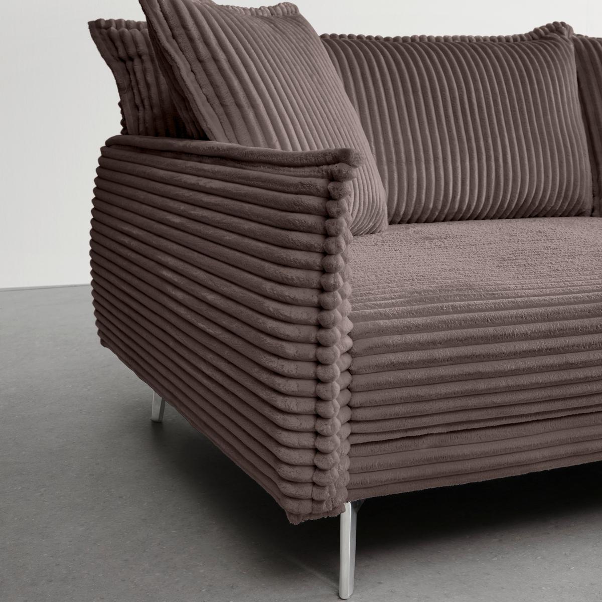 Mega Sofa Kiss - tamno smeđa/boje kroma, Moderno, drvo/metal (241/90/117cm) - Mömax