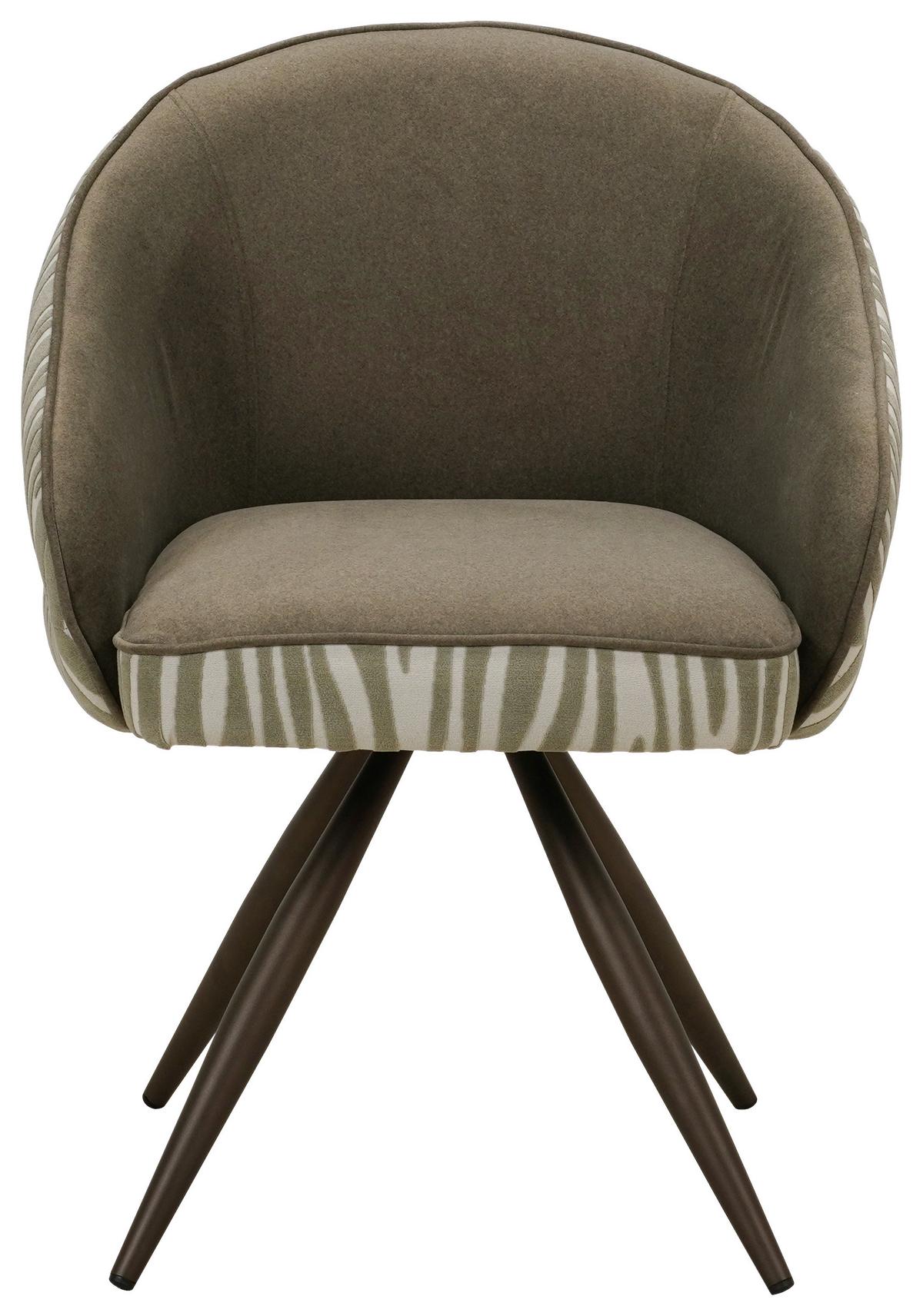 Armlehnstuhl Marty Grün/Schwarzbraun Webstoff - Schwarzbraun/Grün, MODERN, Holz/Textil (59/80/60cm) - Mömax