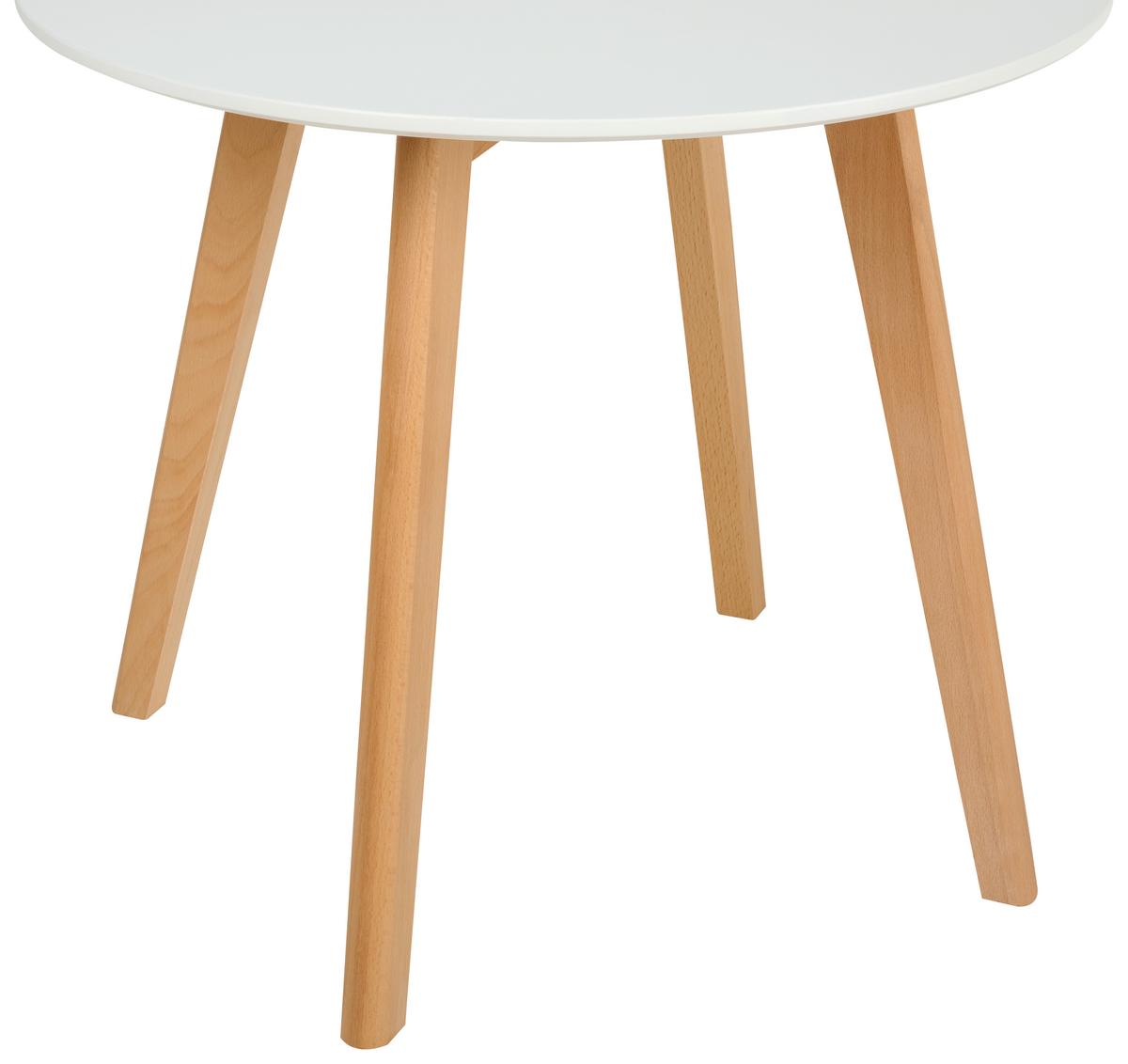 STOLIK DZIECIĘCY LINUS - kolor bukowy/biały, Trend, materiał drewnopochodny/drewno (60/50,5cm) - My Baby Lou