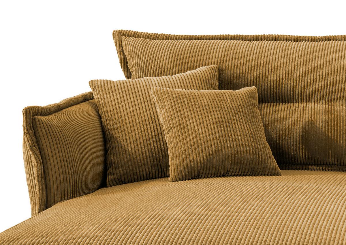 Wohnlandschaft Lava Goldfarben Cord - Goldfarben/Schwarz, MODERN, Textil/Metall (180/255cm) - Livetastic