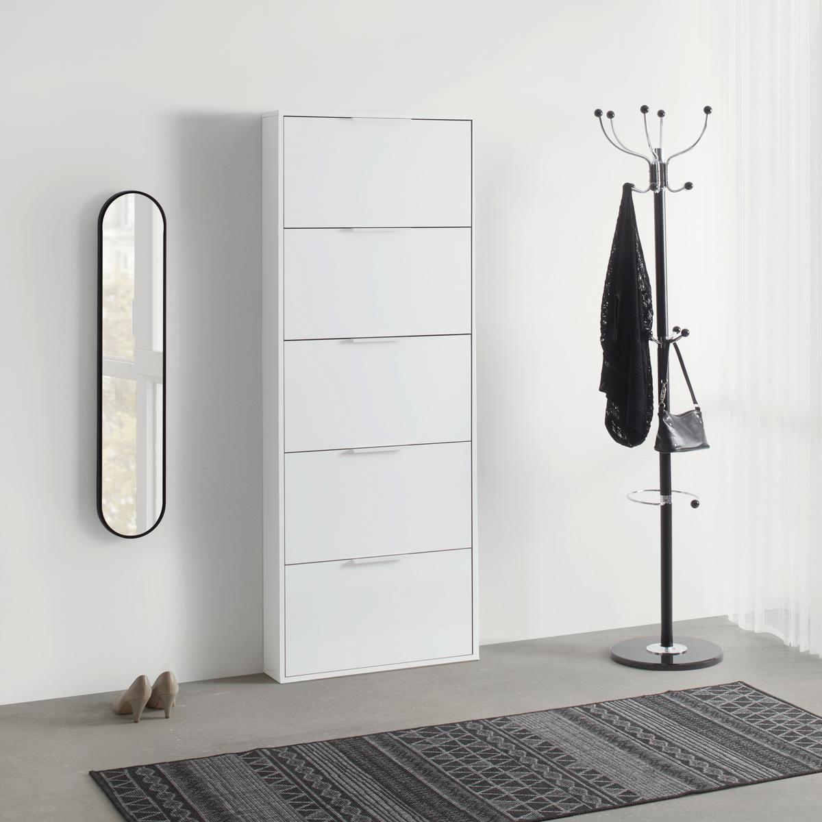 Ormar Za Cipele Espresso - bijela visoki sjaj, Konvencionalno, drvni materijal (65/174/15cm) - Modern Living