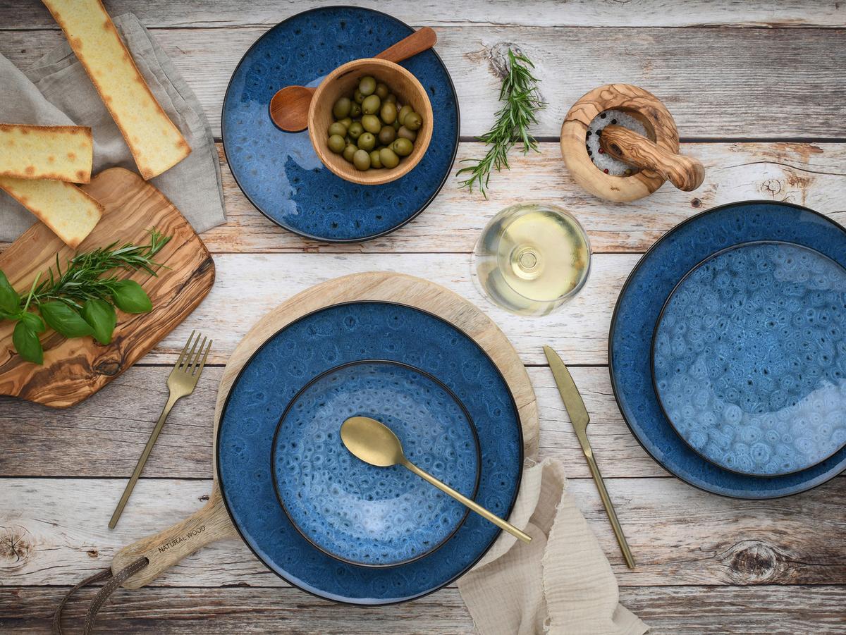 Jedilni Servis Capri Blue, 12-Delni - modra/barve petroleja, Basics, keramika - Creatable