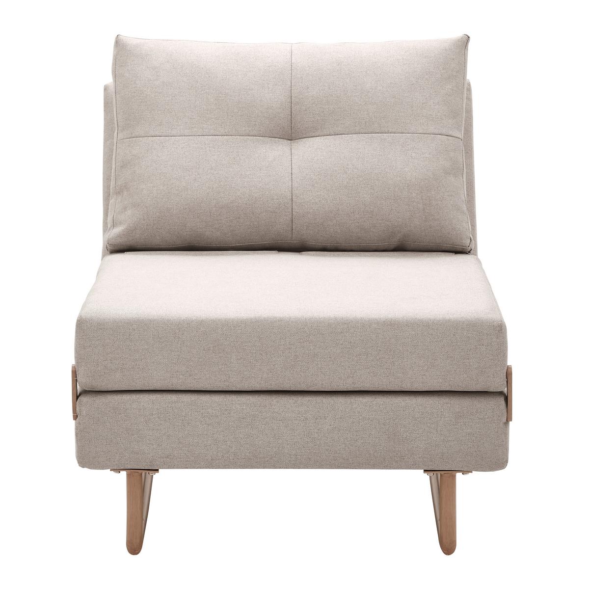 Schlafsessel Malic Beige Webstoff - Eichefarben/Beige, Modern, Textil/Metall (80/84/90cm) - Bessagi Home