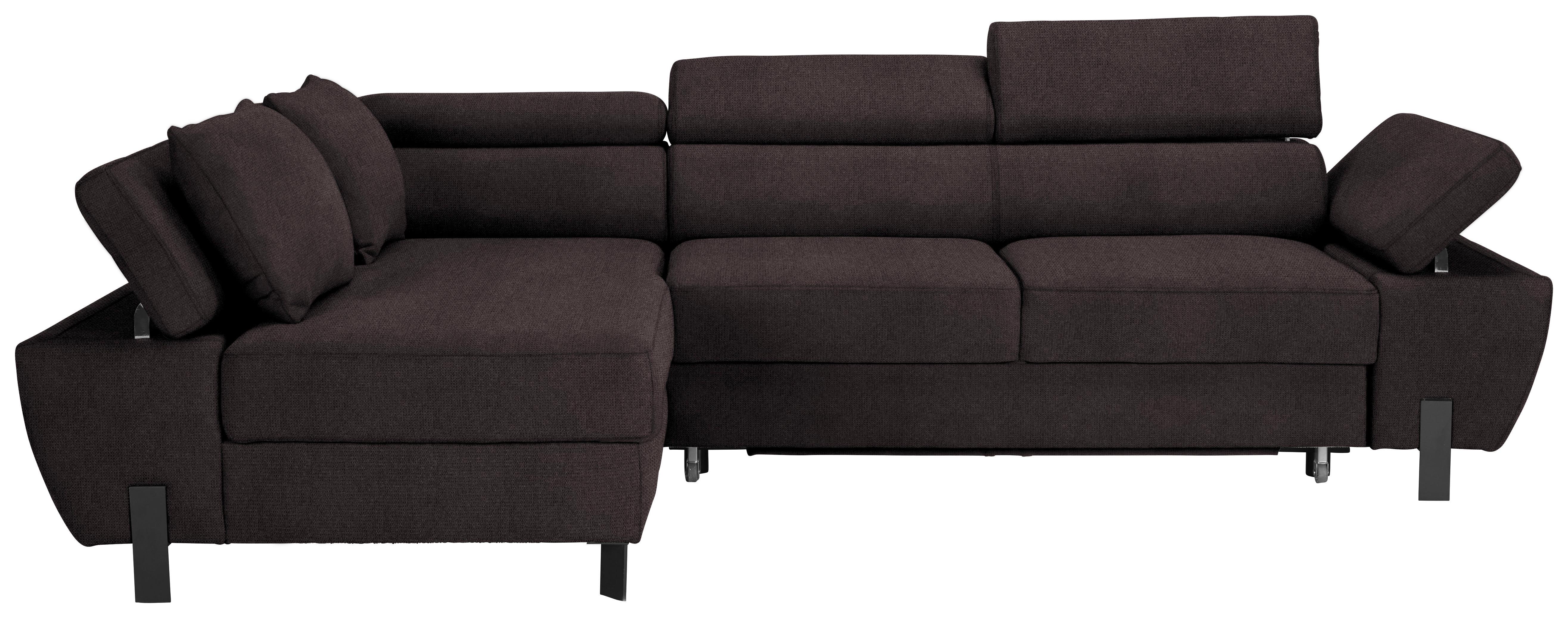 Ecksofa Molina Mini Graphitfarben - Graphitfarben/Schwarz, MODERN, Textil/Metall (189/277cm) - Mömax