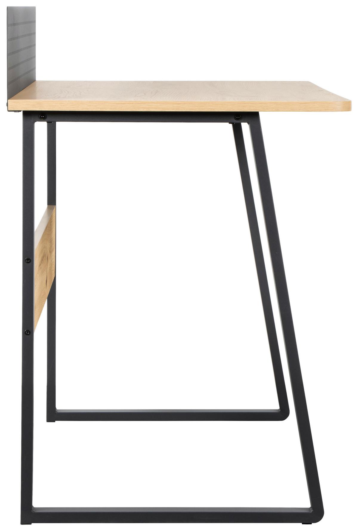 Schreibtisch Mick Schwarz/Eiche Artisan - Schwarz/Eiche Artisan, MODERN, Holzwerkstoff/Metall (110/60/75-91cm) - Bessagi Home
