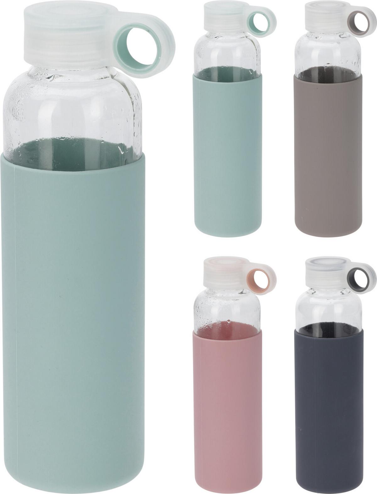 Kulacs Bottle - magenta/világoszöld, Üveg (7/23,5cm)