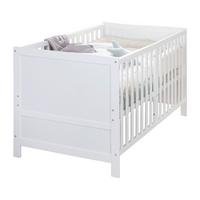 Rácsos Kiságy, Átalakítható Easy Sleep - fehér, Basics, faalapú anyag (78/78/142cm) - Roba