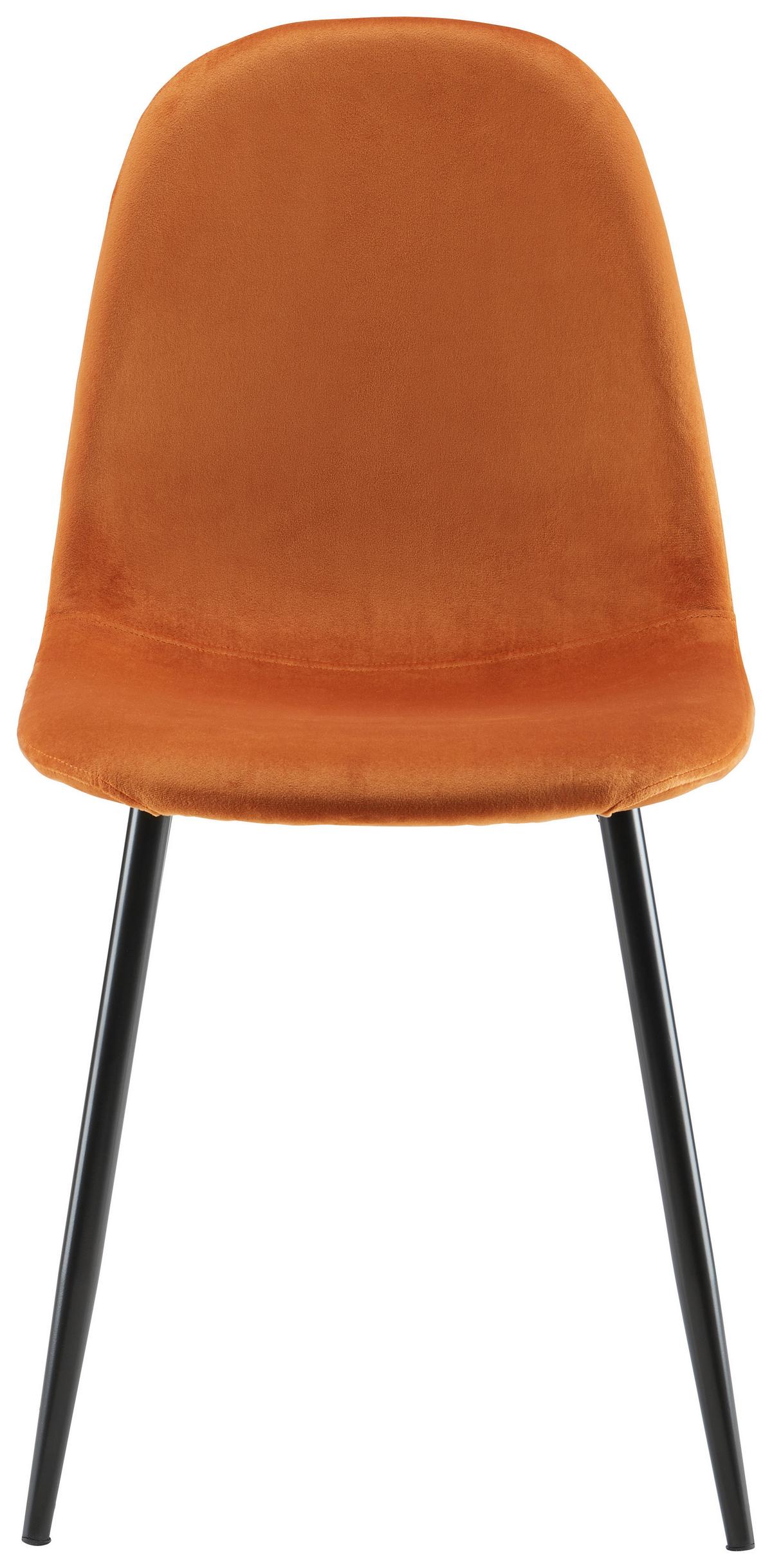 Stol Lio, Opečnato Rjava, Žamet - opečnato rjava/črna, Moderno, kovina/tekstil (43/86/55cm) - Bessagi Home