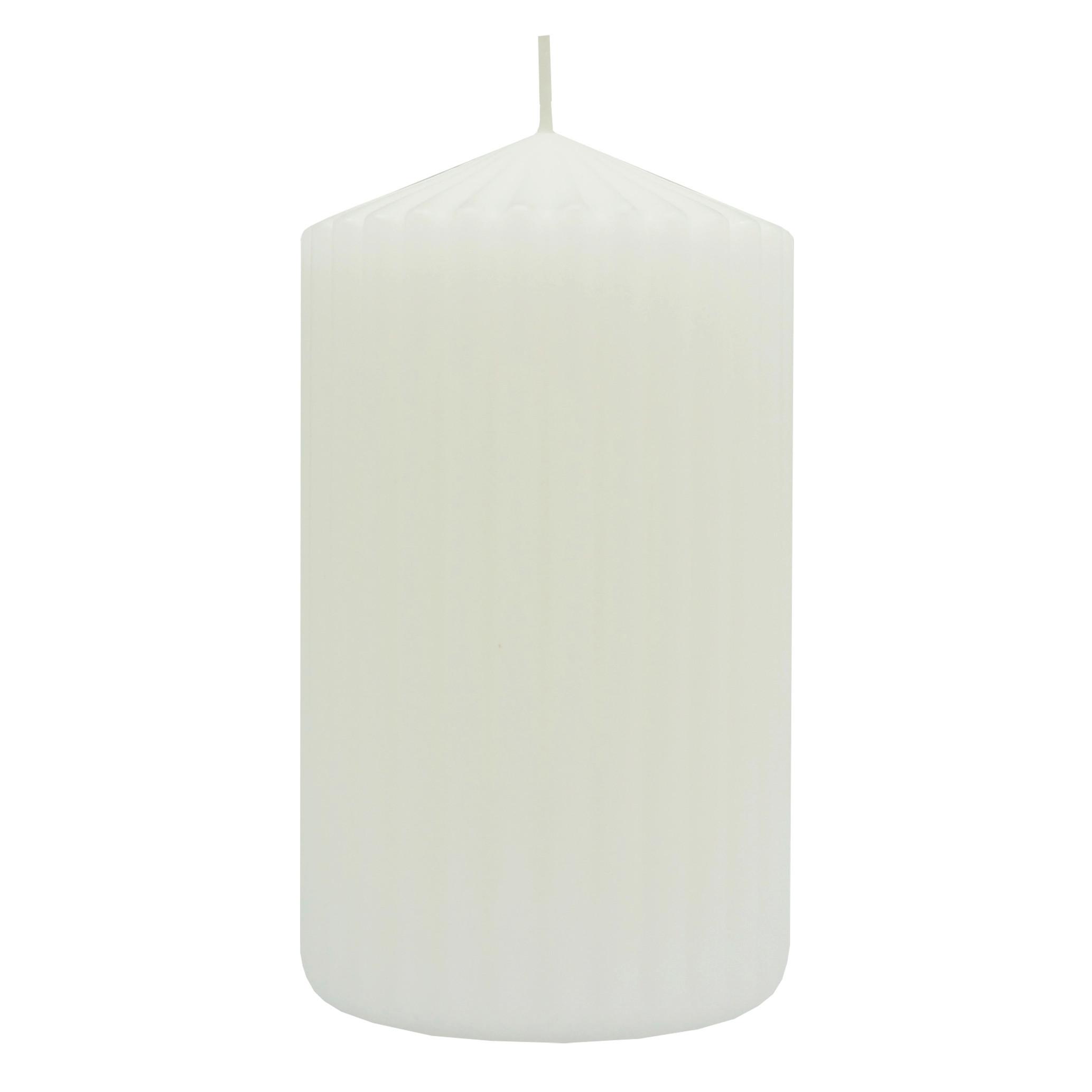 Stumpenkerze Liona Weiß - Weiß (7/12cm) - Mömax