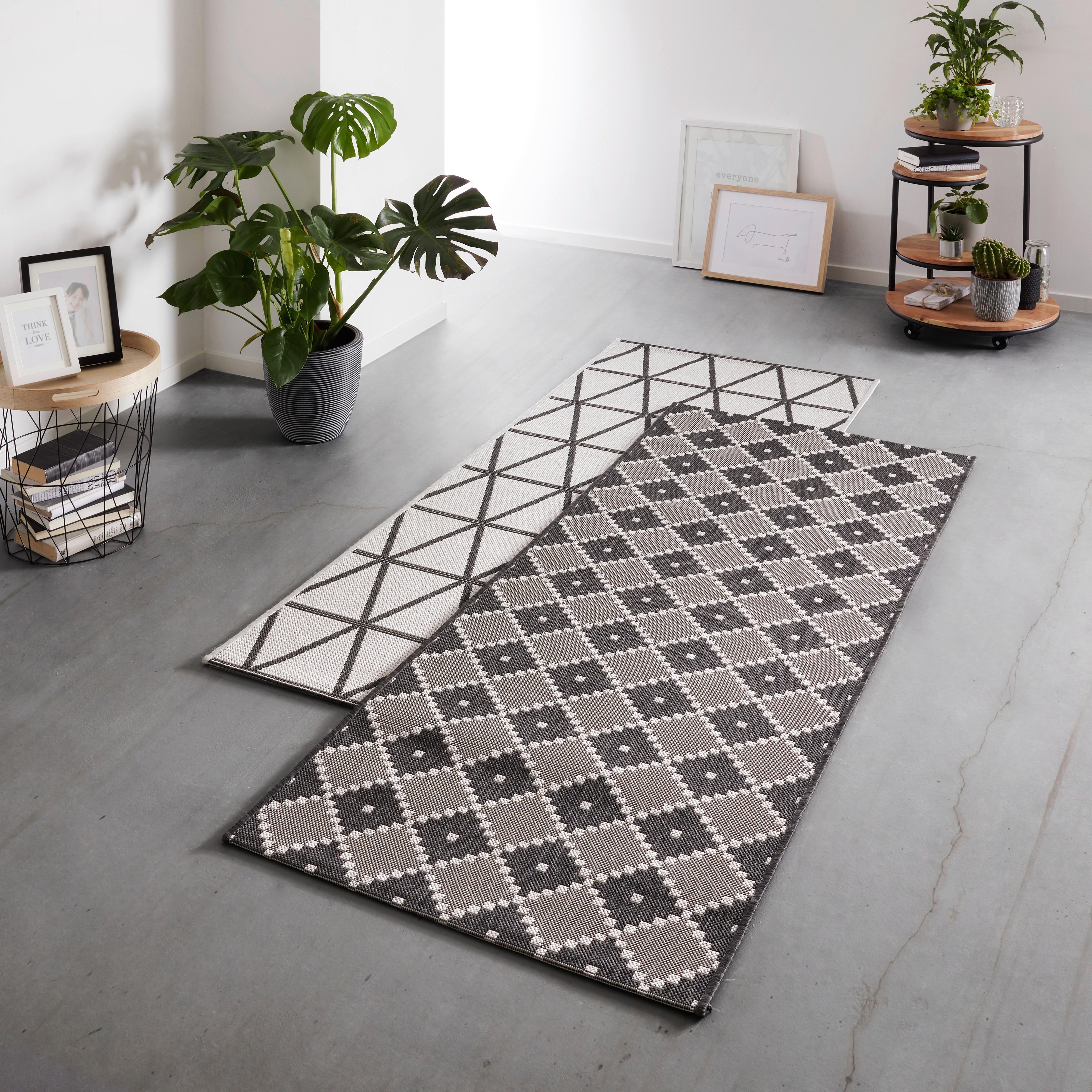 FLATVÄVD MATTA PHOENIX 1 - silver/antracit, Modern, textil (80/150cm) - Modern Living