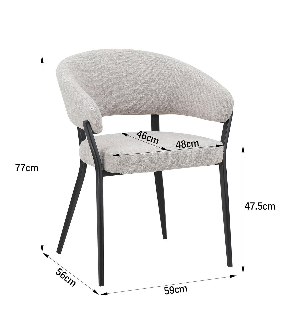 Stolica Zita - bež/crna, Moderno, metal/tekstil (60/78/56cm) - Premium Living