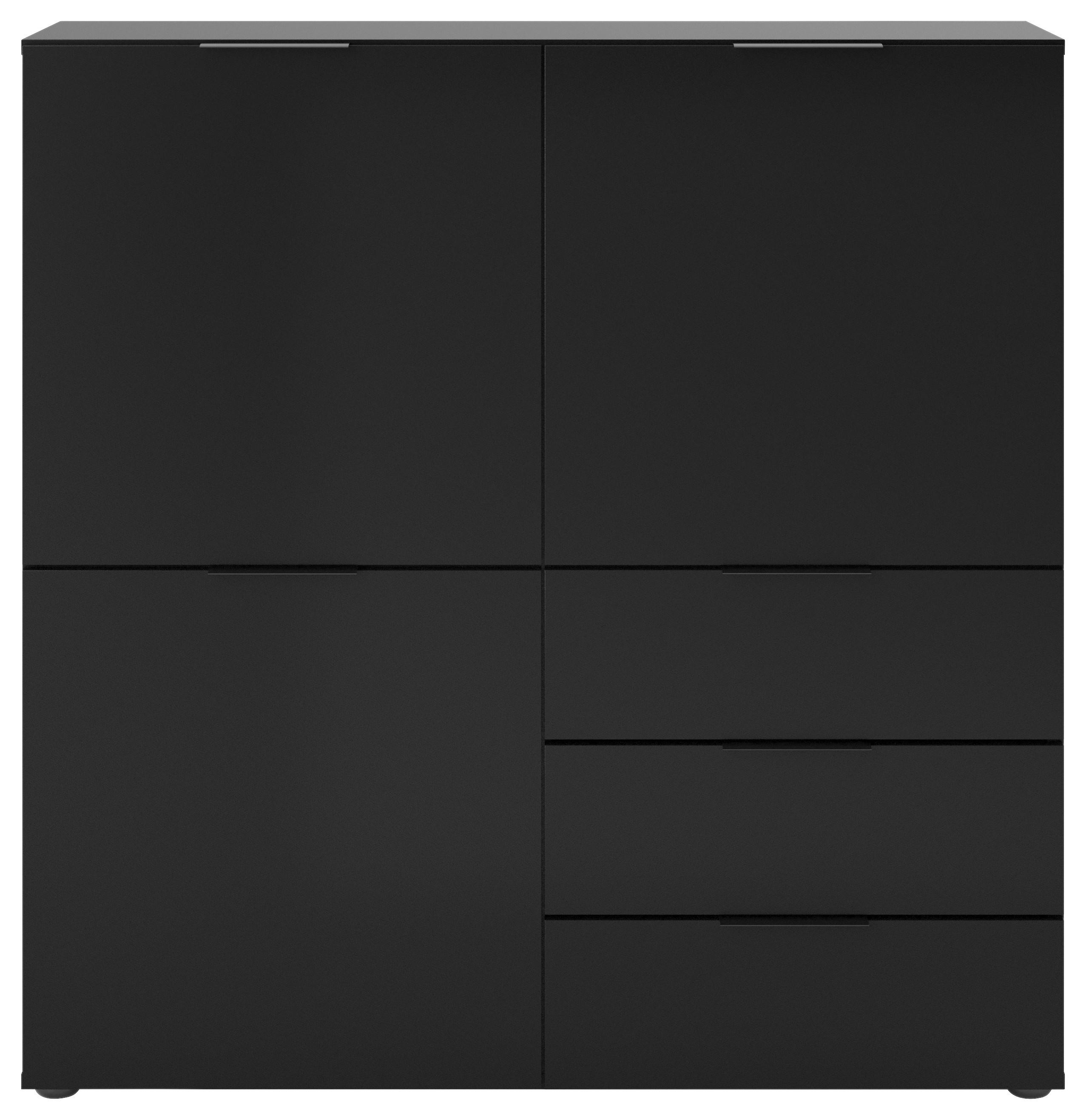 Highboard in Schwarz - Schwarz, MODERN, Kunststoff (100/101/32cm) - Mömax