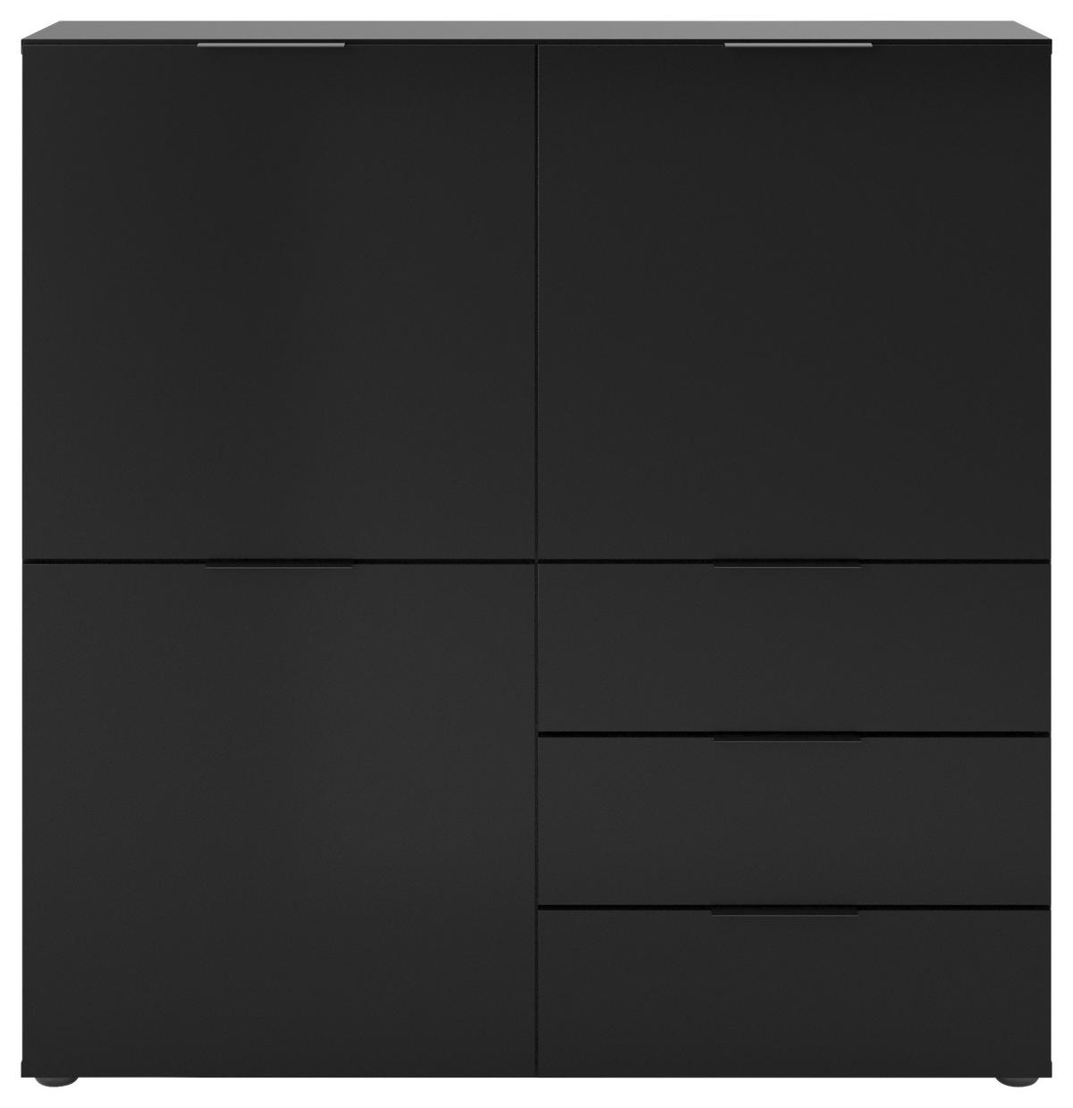 Highboard in Schwarz - Schwarz, MODERN, Kunststoff (100/101/32cm) - Mömax