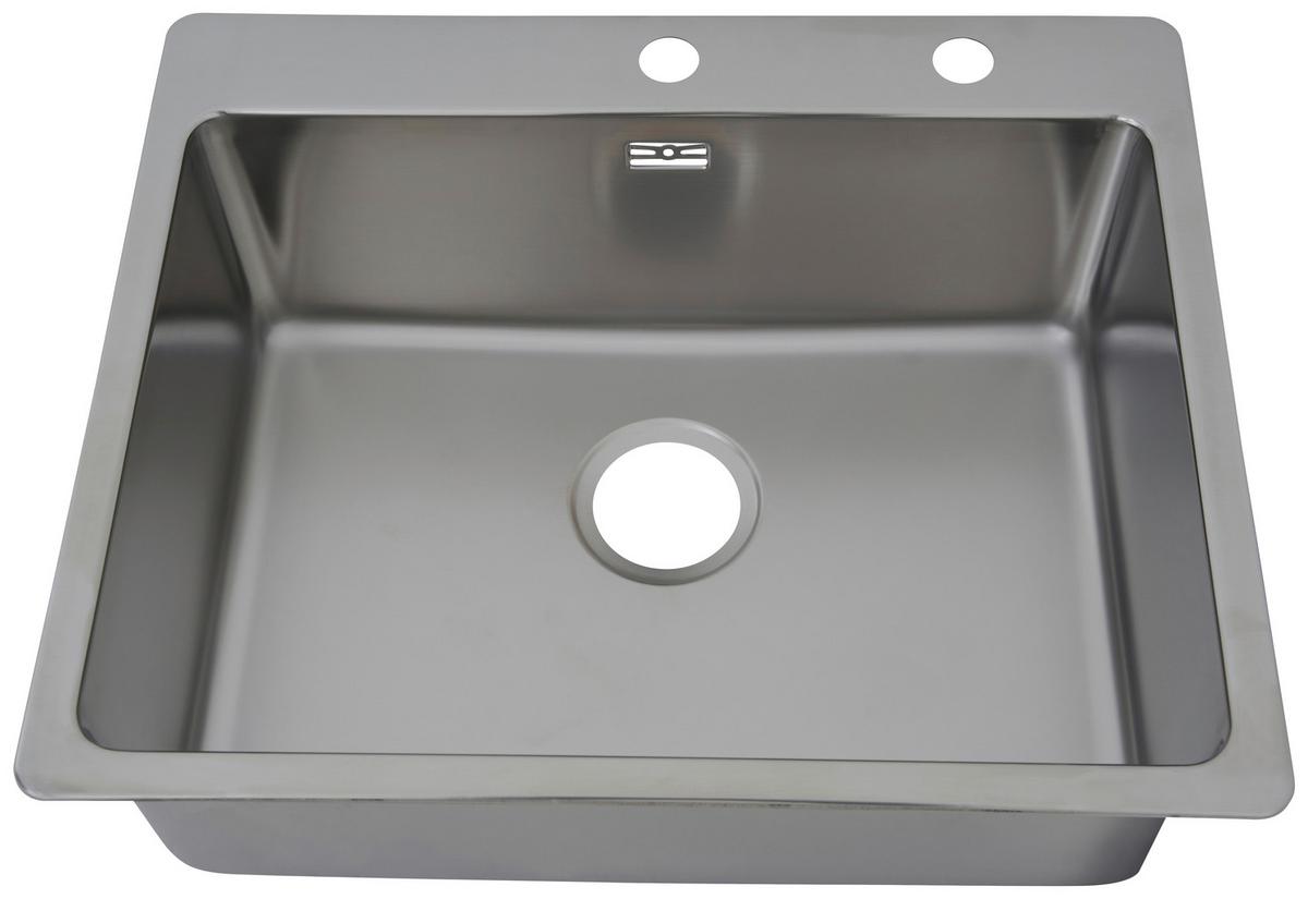Einzelbecken Chicago ca. 60x23x50 cm Edelstahl - Edelstahlfarben, Trend, Metall (60/22,8/50cm) - Respekta