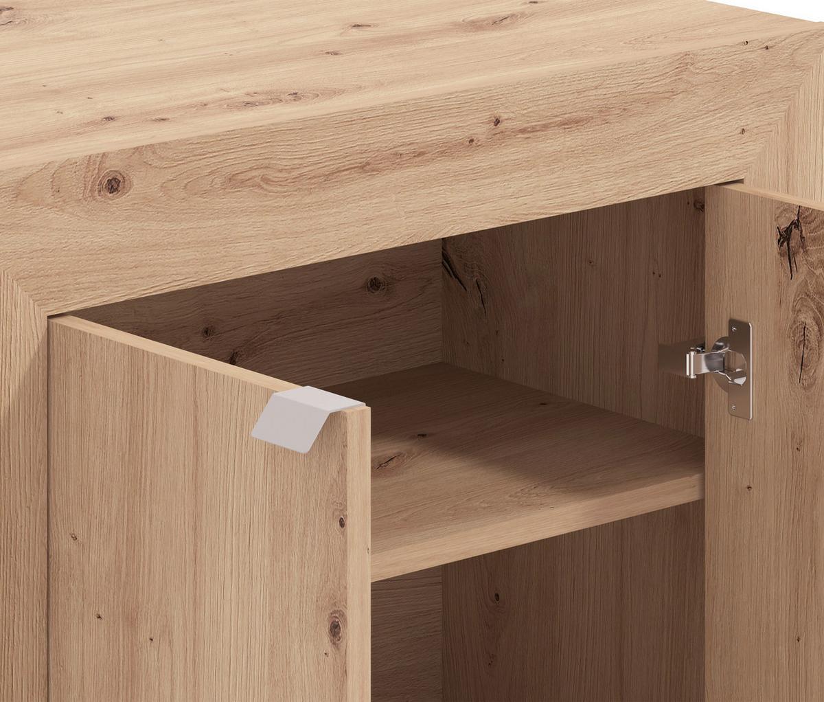 Schreibtisch Eudox Eiche Artisan ausziehbar - Eiche Artisan/Grau, MODERN, Holzwerkstoff/Kunststoff (72/140,5/79,5cm) - Mömax