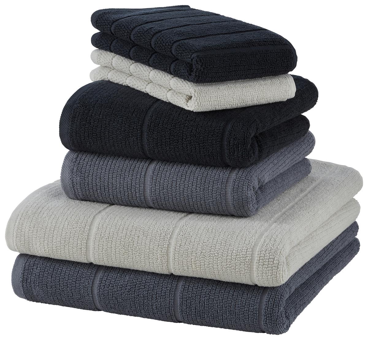 Törölköző Anna - fekete, textil (50/100cm) - Modern Living